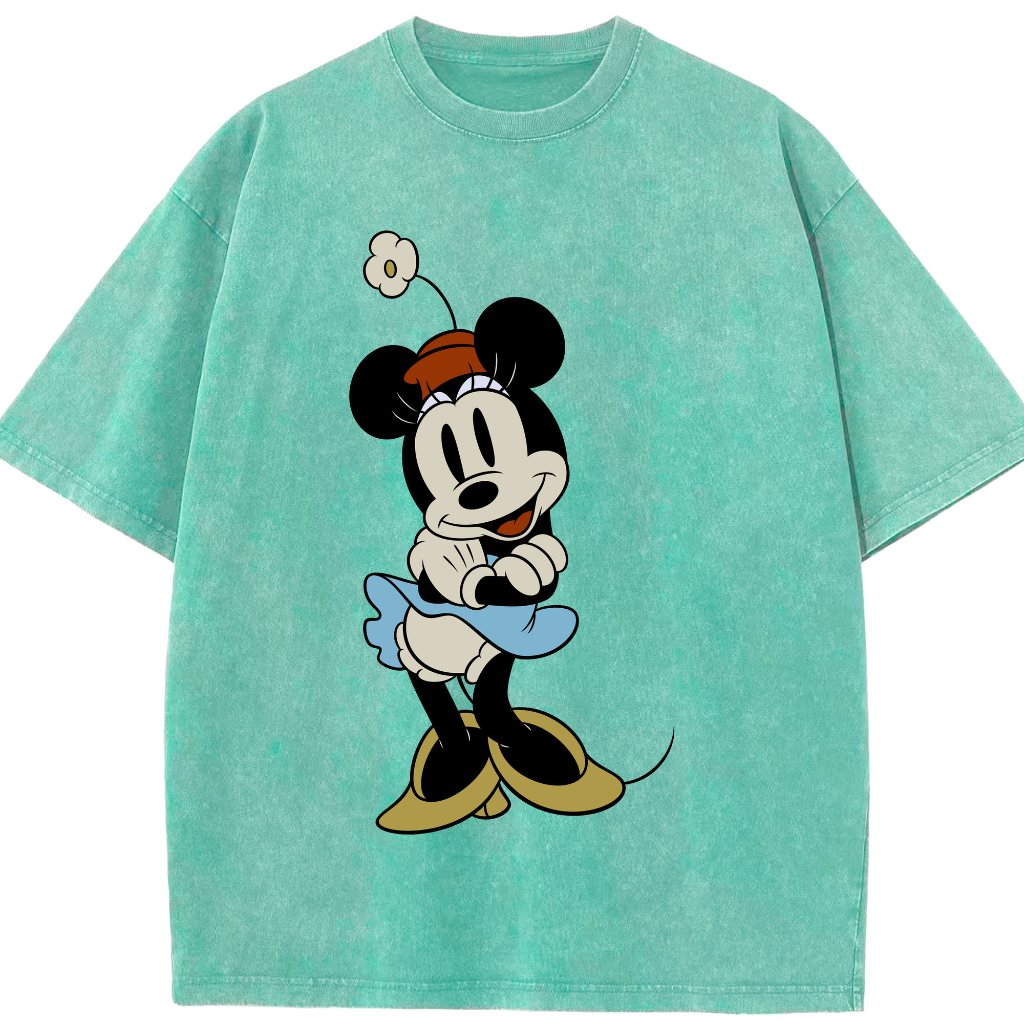 （画像用） ミッキーマウス Mickey Mouse 綿100% ヴィンテージ風 半袖Tシャツ（フロントプリント）